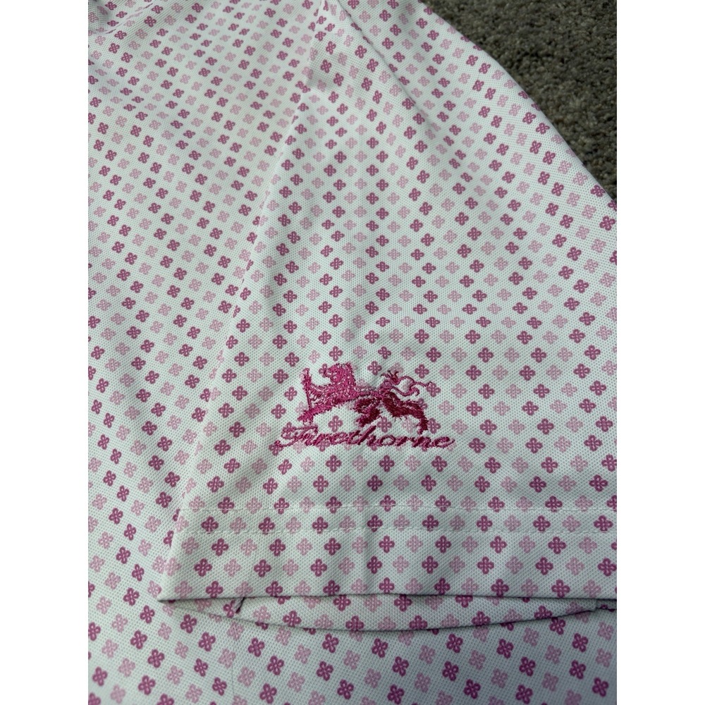 Johnnie-O Shirt Mens M Pink Taffy Barnett Polo Golf UPF 50 Performance Stretch - Picture 7 of 8